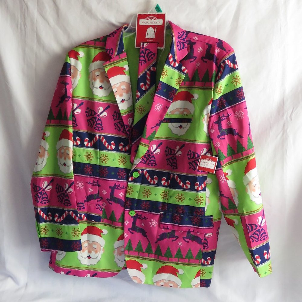 HOLIDAY TIME Men's Santa Blazer & Matching Tie
